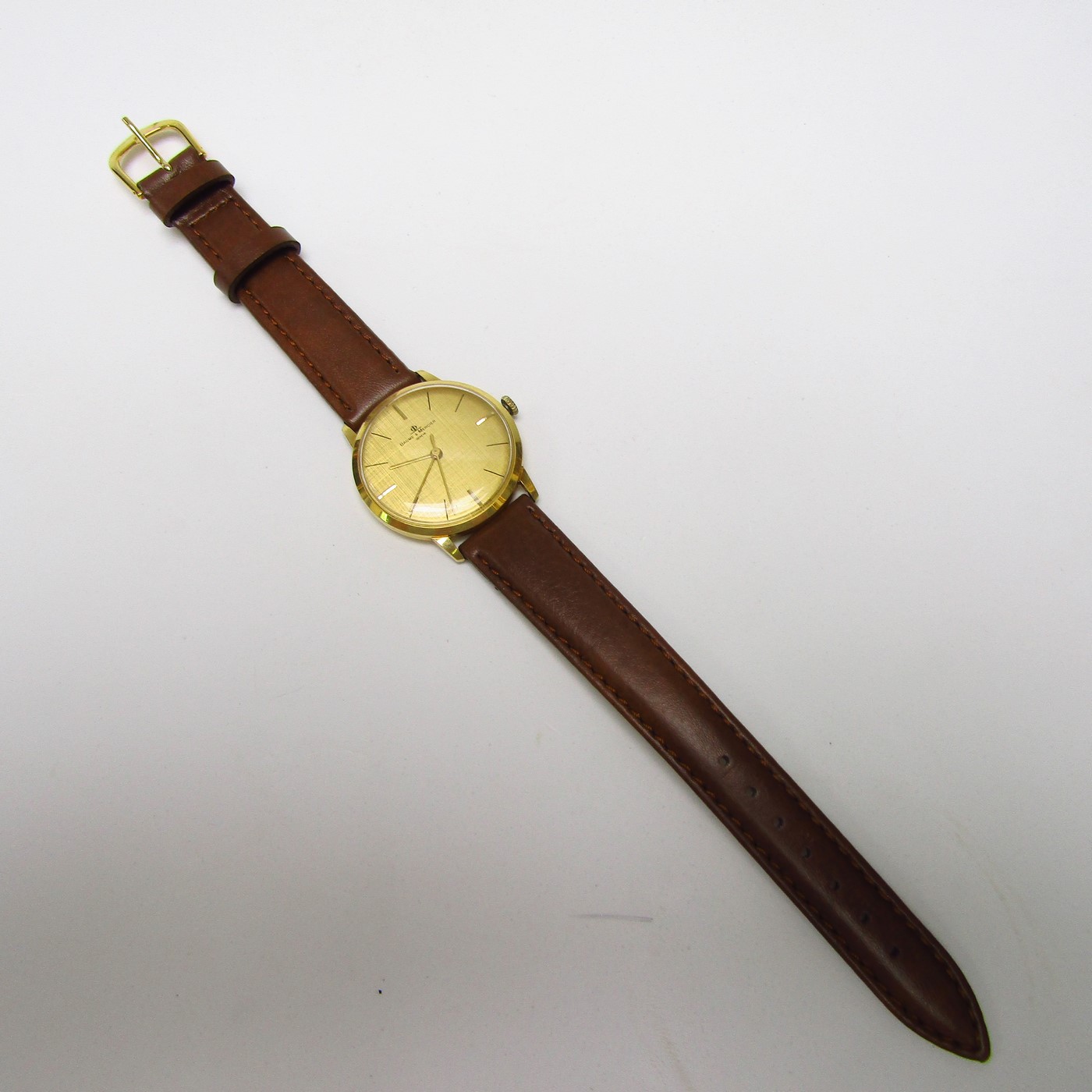 BAUME & MERCIER. Reloj de pulsera para caballero. Oro 18k. Geneve, Suiza, ca. 1960 BAUME & MERCIER. Reloj de pulsera para caballero. Oro 18k. Geneve, Suiza, ca. 1960