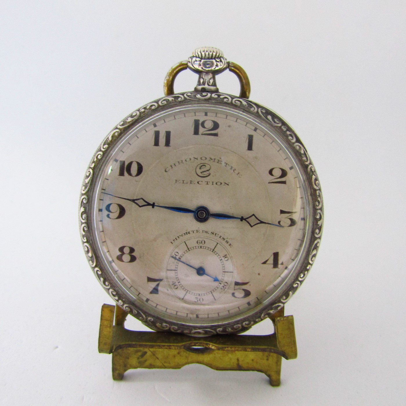 ELECTION . Reloj de bolsillo, lepine y remontoir. Plata. Suiza, ca. 1900. ELECTION . Reloj de bolsillo, lepine y remontoir. Plata. Suiza, ca. 1900.