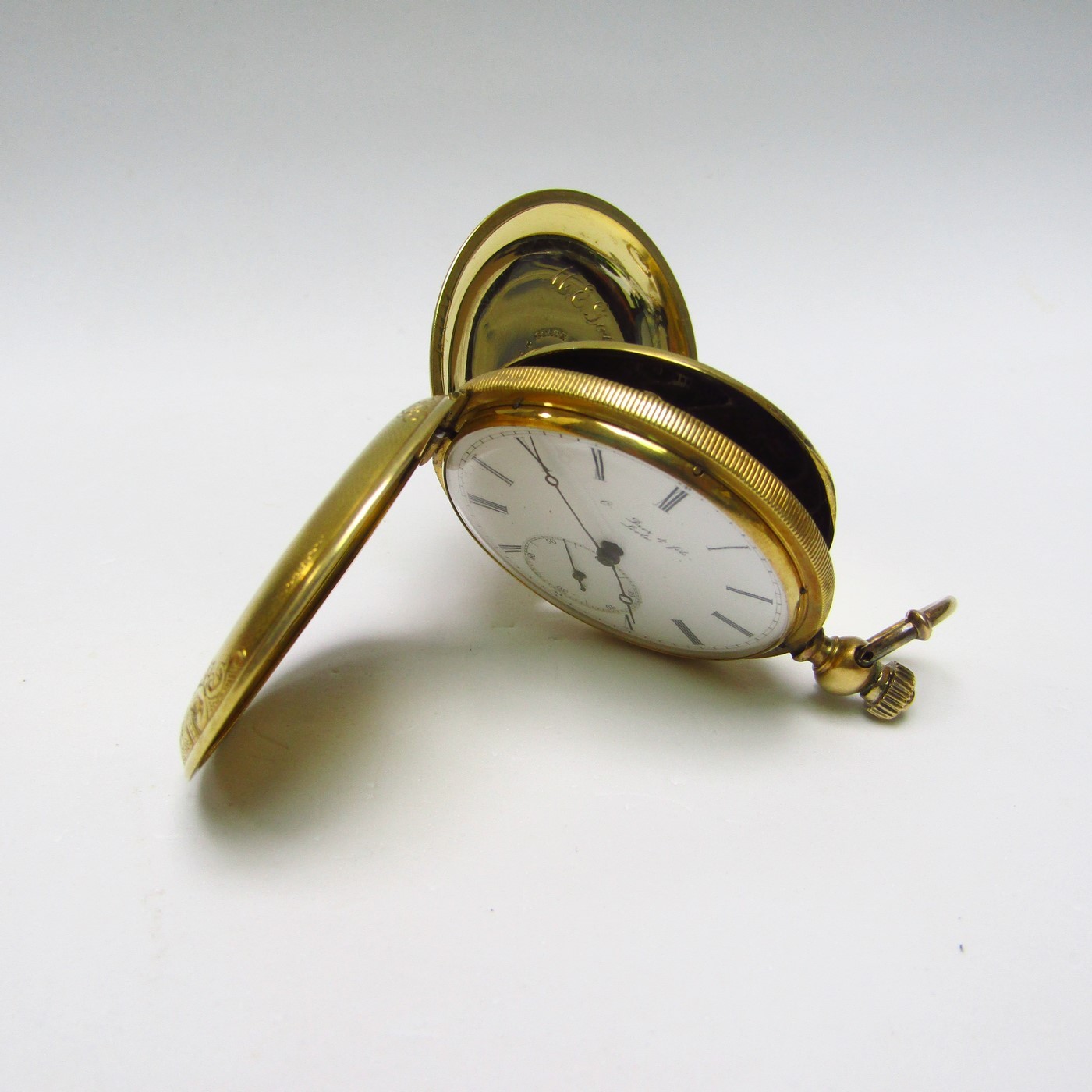 C. DROZ and FIELDS. Reloj de bolsillo de caballero. Siglo XIX. Oro 18k. C. DROZ and FIELDS. Reloj de bolsillo de caballero. Siglo XIX. Oro 18k.