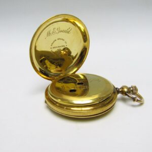 C. DROZ and FIELDS. Reloj de bolsillo de caballero. Siglo XIX. Oro 18k.