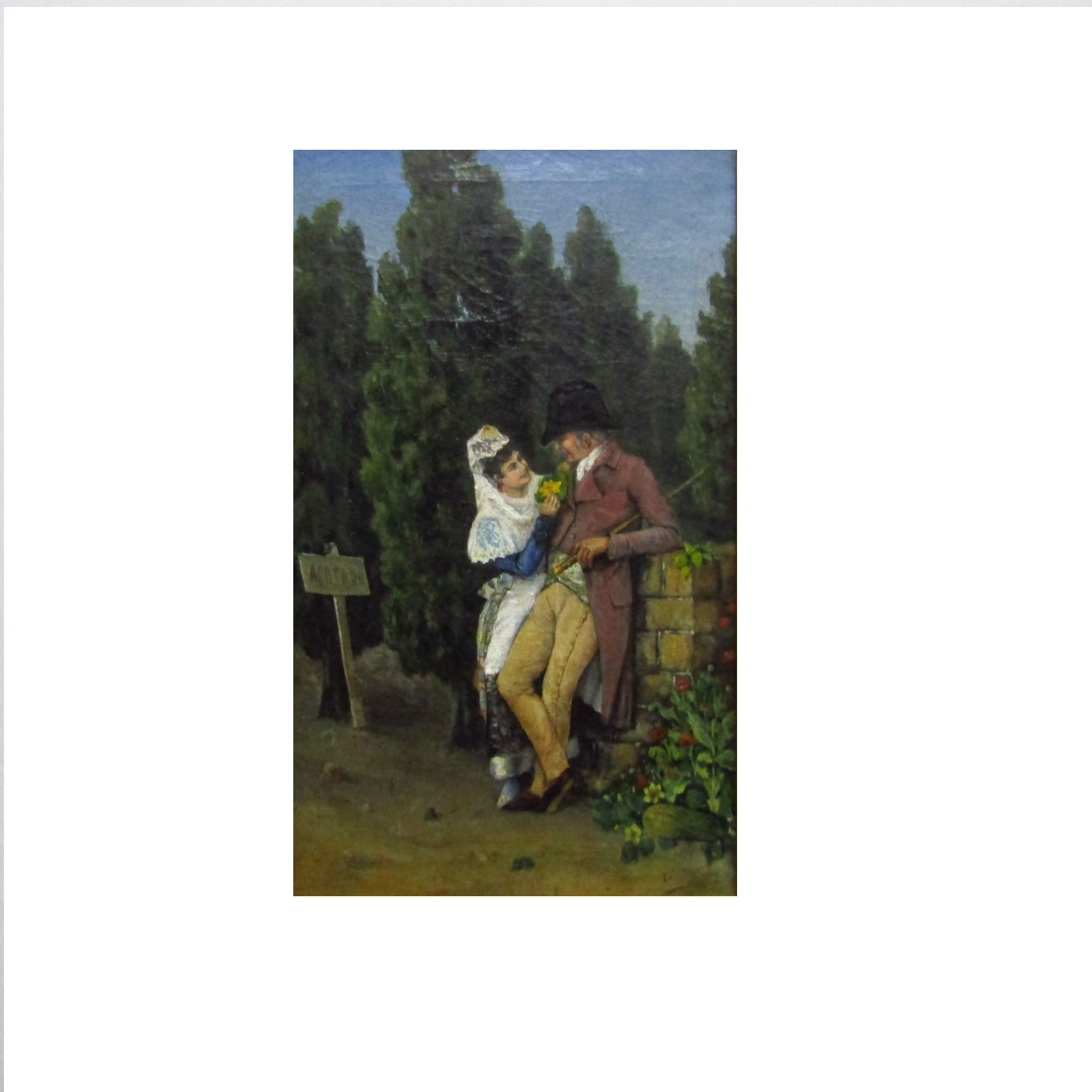 L.A. Escuela Española Siglo XIX. Óleo sobre lienzo. Escena galante. L.A. Escuela Española Siglo XIX. Óleo sobre lienzo. Escena galante.