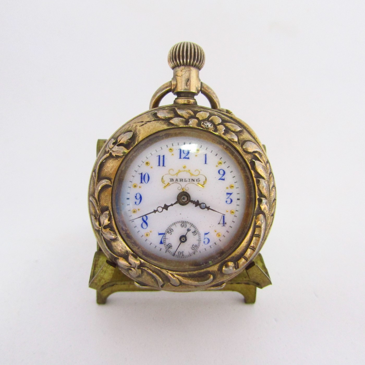 DARLING. Reloj de Colgar, hunter, lepine y remontoir. Plata Dorada. Alemania, ca. 1900. DARLING. Reloj de Colgar, hunter, lepine y remontoir. Plata Dorada. Alemania, ca. 1900.