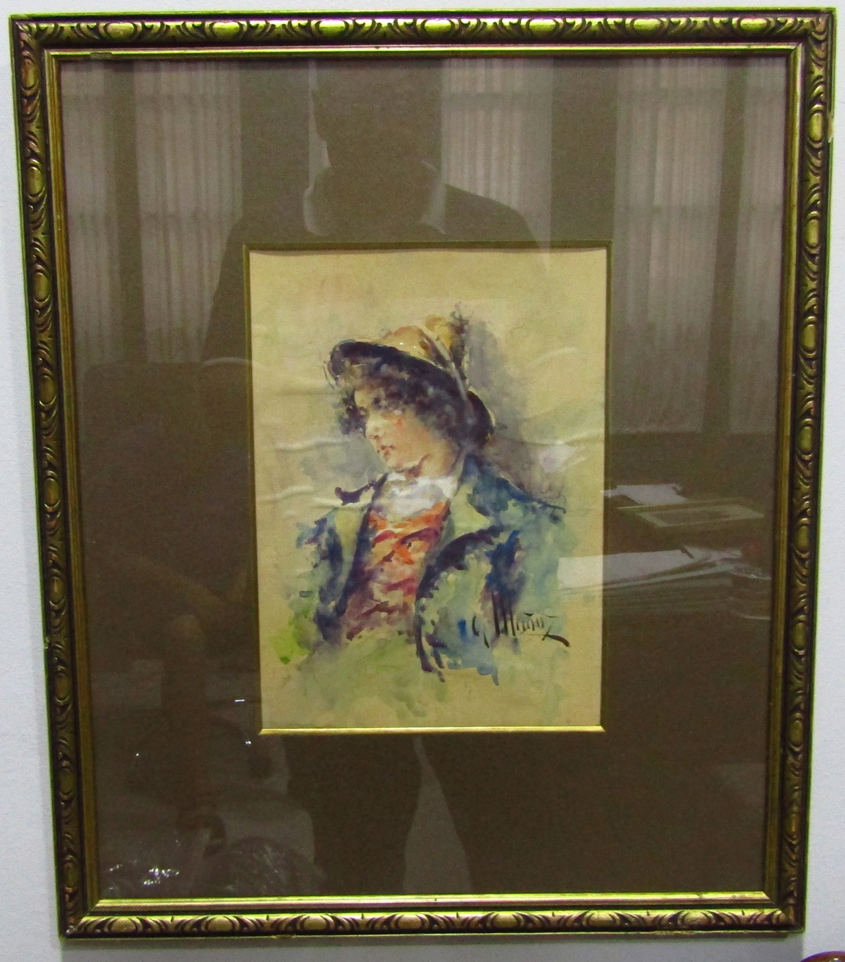 GONZALO MUÑOZ (s.XIX). Acuarela sobre papel. "El novio de la Ciociara". GONZALO MUÑOZ (s.XIX). Acuarela sobre papel. "El novio de la Ciociara".