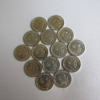 Lote de Catorce monedas de 10 céntimos de aluminio. Año 1959. Franco. Madrid. S.C.