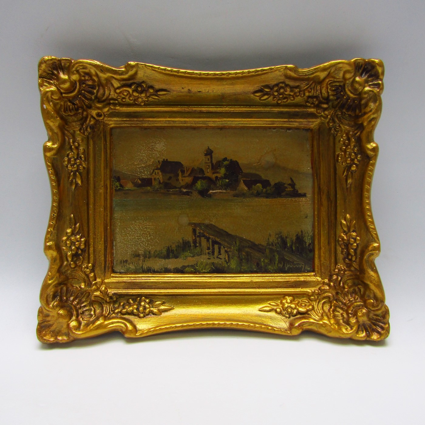 W. VÄMD (1916). Óleo sobre tabla. Paisaje lacustre. W. VÄMD (1916). Óleo sobre tabla. Paisaje lacustre.