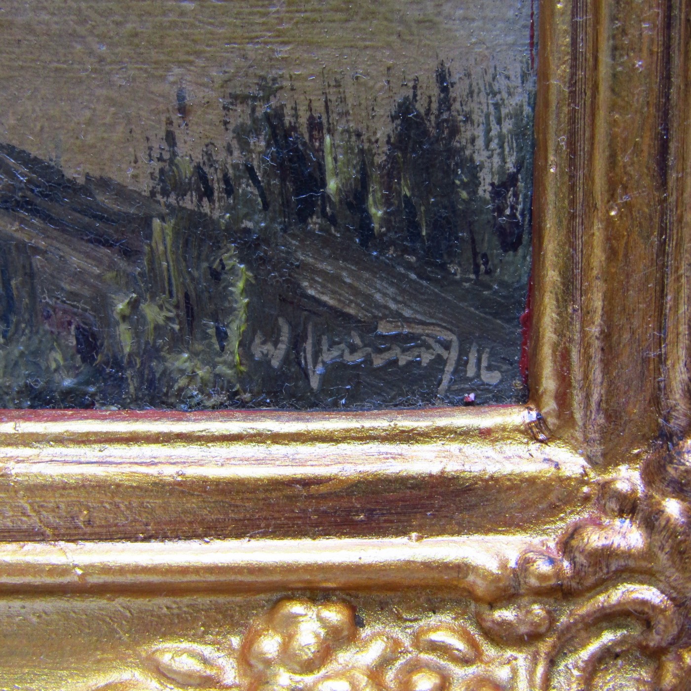 W. VÄMD (1916). Óleo sobre tabla. Paisaje lacustre. W. VÄMD (1916). Óleo sobre tabla. Paisaje lacustre.