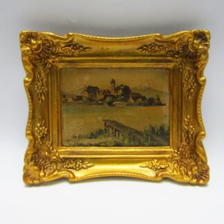 W. VÄMD (1916). Óleo sobre tabla. Paisaje lacustre.