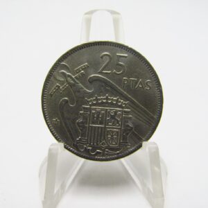 Lote de 14 Monedas de 25 Pesetas de Níquel. Año 1957. Francisco Franco Caudillo de España por la G. de Dios. Madrid. Varias CECAS. MBC