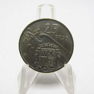 Lote de 14 Monedas de 25 Pesetas de Níquel. Año 1957. Francisco Franco Caudillo de España por la G. de Dios. Madrid. Varias CECAS. MBC