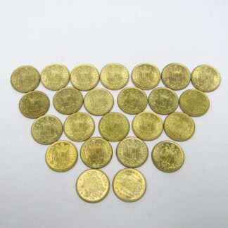 Lote de 24 Monedas de 1 Peseta de Cobre. Año 1975. Juan Carlos I Rey de España. Cecas *19-79/80*). MBC