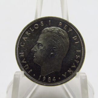 Lote de 50 Monedas de 5 Pesetas de Níquel. Año 1984. Juan Carlos I Rey de España. Emisión M. Coronada. En blister. S.C.