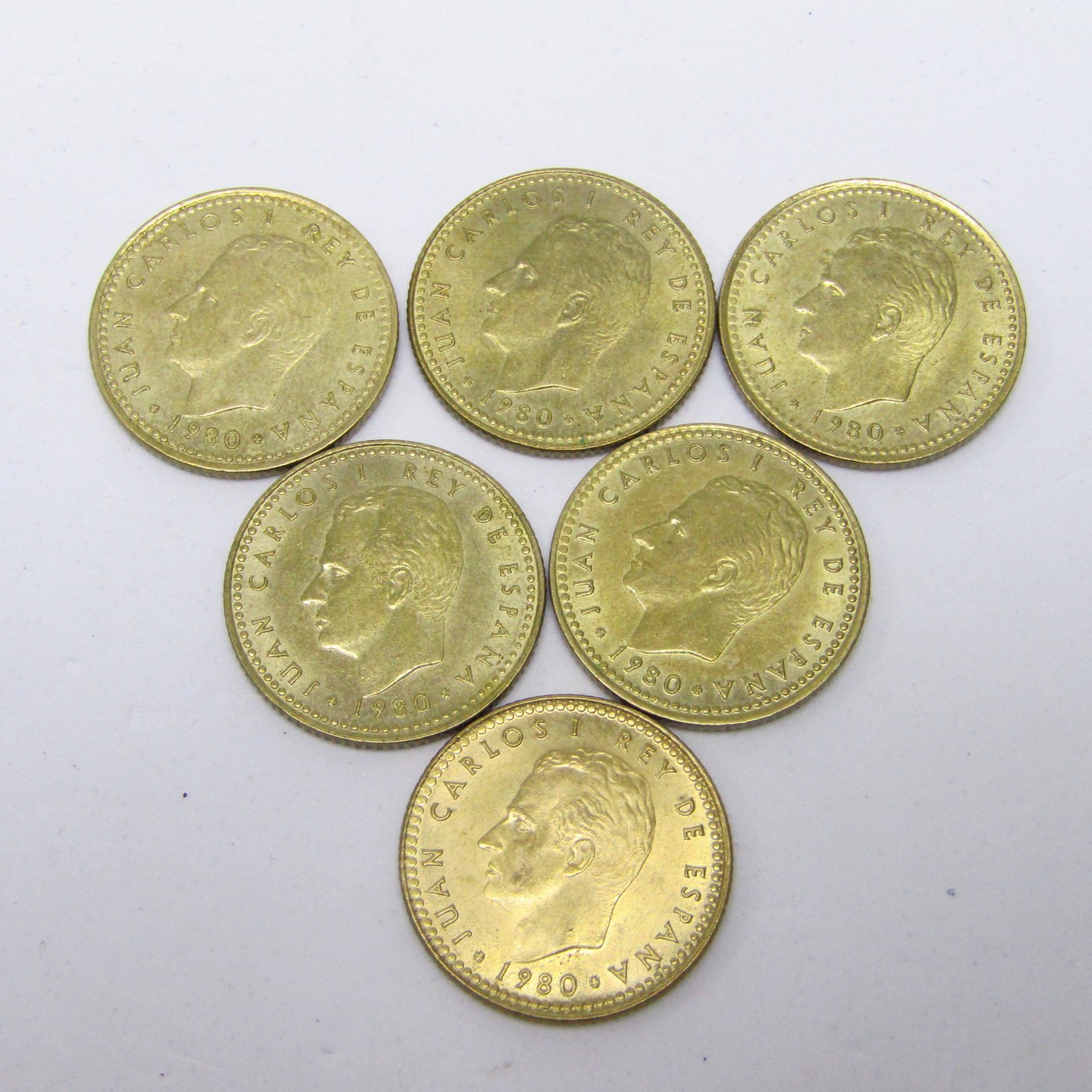 Lote de 6 Monedas de 1 Peseta de Cobre. Año 1980. Juan Carlos I Rey de España. Cecas: 1 moneda de *19.81*. 5 Monedas de *19.82*. MBC Lote de 6 Monedas de 1 Peseta de Cobre. Año 1980. Juan Carlos I Rey de España. Cecas: 1 moneda de *19.81*. 5 Monedas de *19.82*. MBC