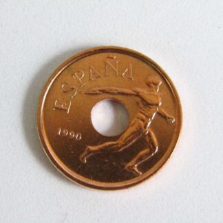 Moneda de 25 Pesetas de aluminio-cobre-hierro. Año 1990. Juan Carlos I. Barcelona´92. S.C.