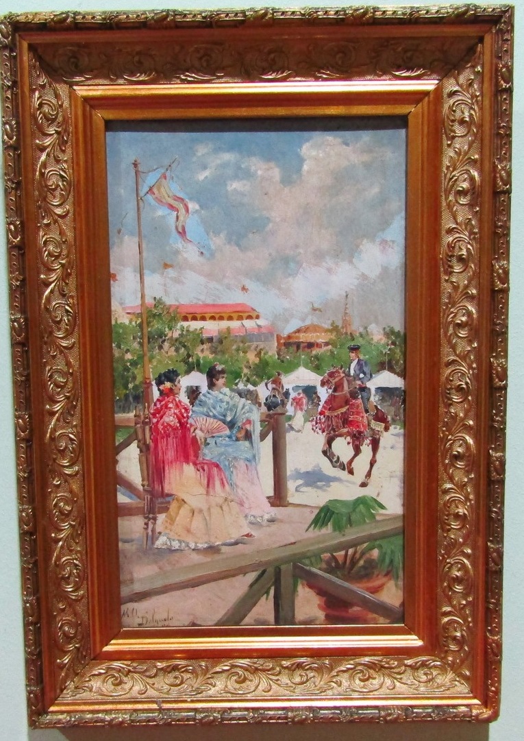 MARIANO OBIOLS DELGADO. (1860 -1911). Óleo sobre tabla. "Feria de Sevilla". MARIANO OBIOLS DELGADO. (1860 -1911). Óleo sobre tabla. "Feria de Sevilla".