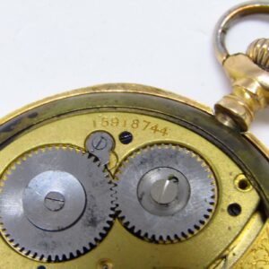 WALTHAM. Reloj de bolsillo para caballero, lepine y remontoir. Oro 18k. USA, año 1907.