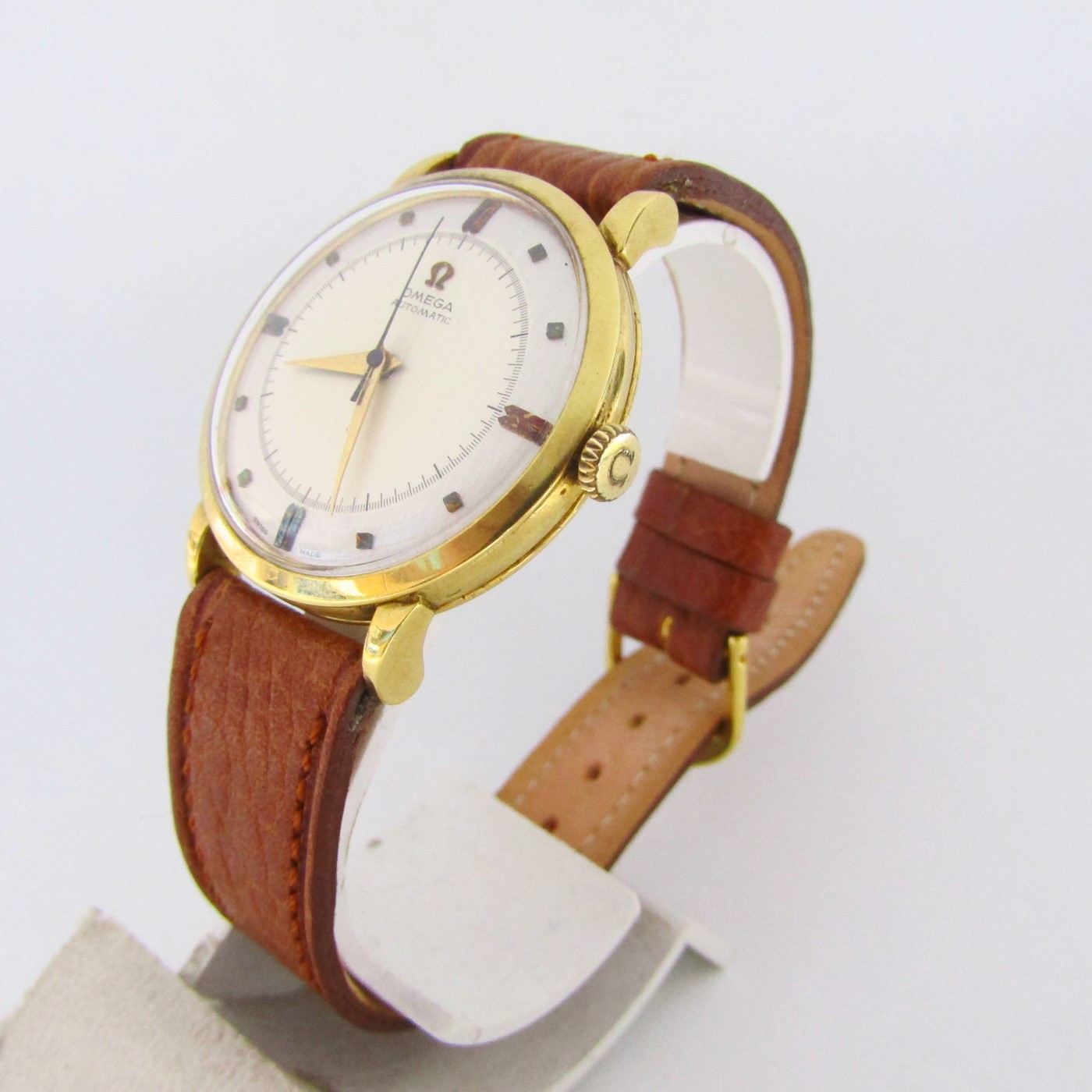 OMEGA AUTOMATIC. Reloj AUTOMÁTICO de pulsera para caballero.Oro 18k. Suiza, 1950. OMEGA AUTOMATIC. Reloj AUTOMÁTICO de pulsera para caballero.Oro 18k. Suiza, 1950.