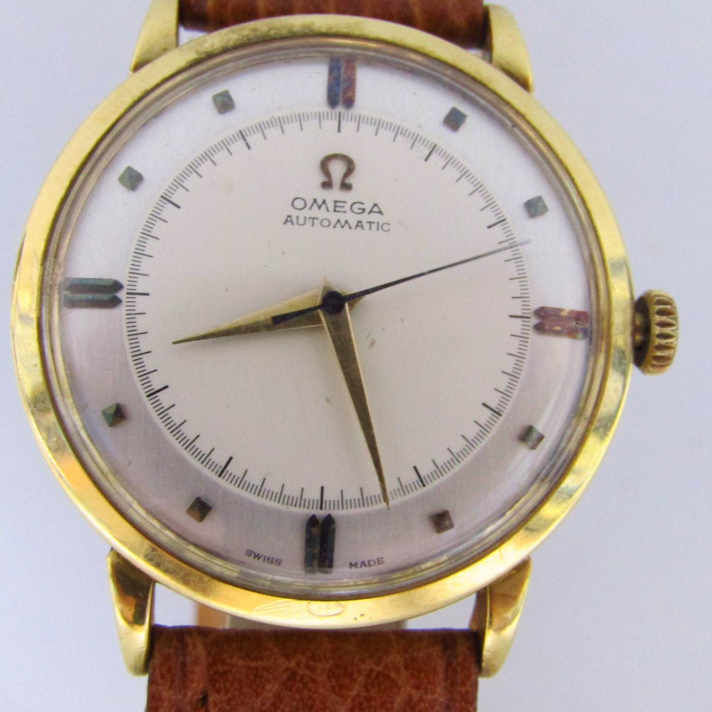 OMEGA AUTOMATIC. Reloj AUTOMÁTICO de pulsera para caballero.Oro 18k. Suiza, 1950. OMEGA AUTOMATIC. Reloj AUTOMÁTICO de pulsera para caballero.Oro 18k. Suiza, 1950.