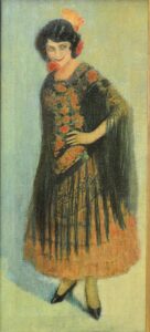 ESCUELA ANDALUZA. Siglo XIX. Pareja de óleos sobre lienzo, "Torero y Maja".