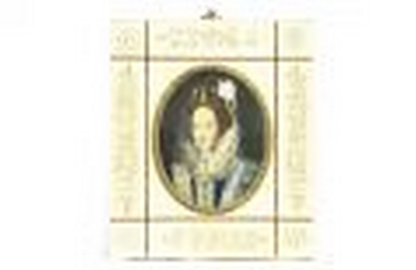 Miniatura sobre placa oval de hueso. Escuela Europea, Siglo XIX Miniatura sobre placa oval de hueso. Escuela Europea, Siglo XIX